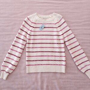 LOFT Cute Pink Striped Sweater - Brand New with Tags